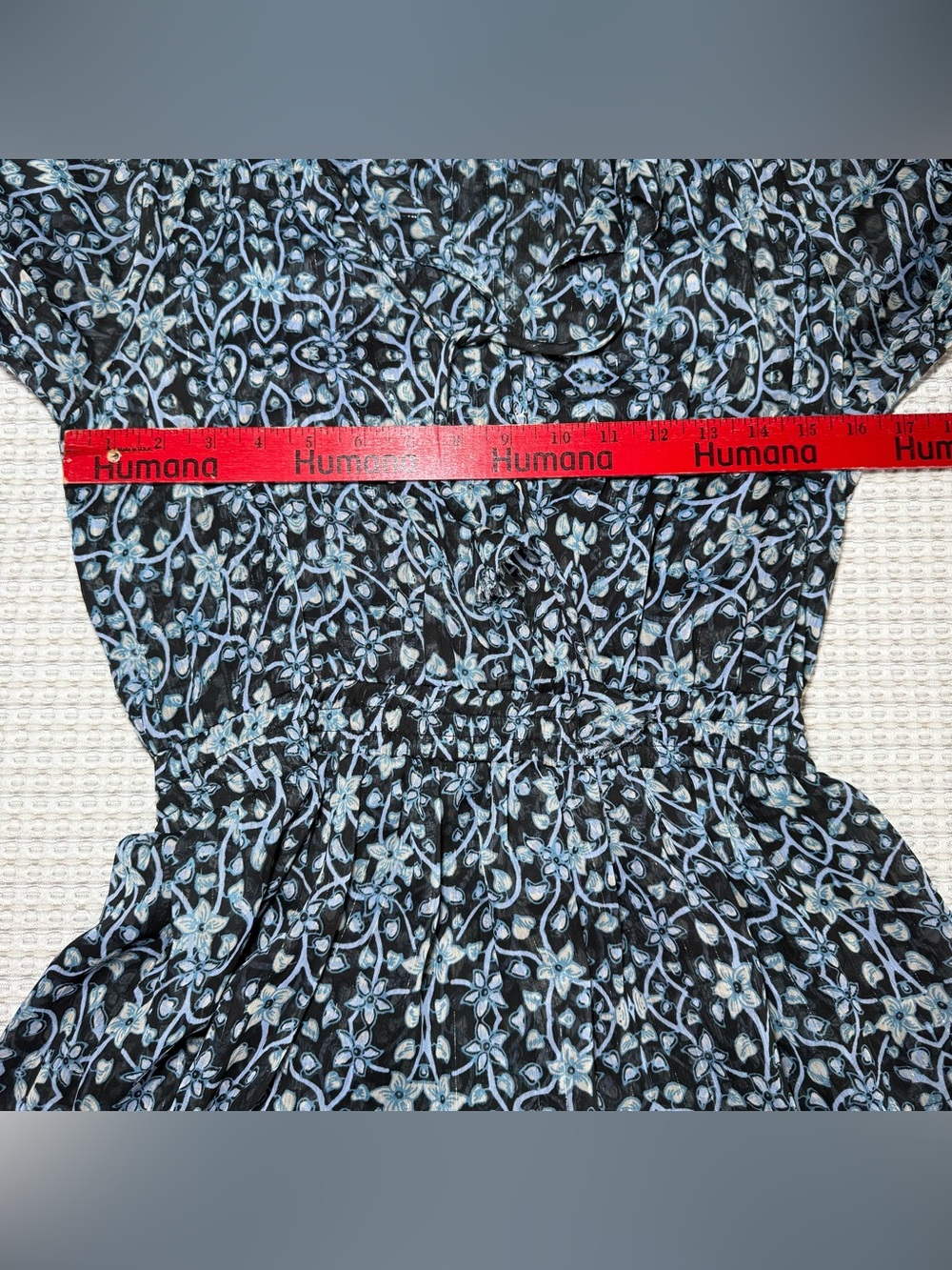 Misa Los Angeles Karlisa Floral Black And Blue Dress Size Small V Neck Flowy - Picture 5 of 8